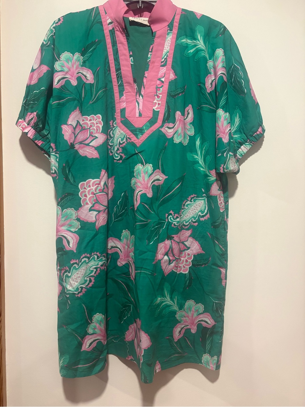 entro Teal and Pink Floral Dress-Small-Like New